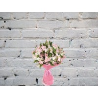 Bouquet of pink and white alstroemeria
