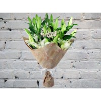 Bouquet of White Lilies in Craft
