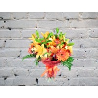 Bouquet of Orange Lilies and Gerberas
