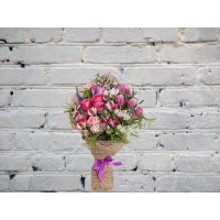 Bouquet with Tulips and Roses Deep Pearl
