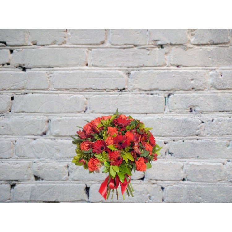 Sale Bouquet with Gerbera, Rose and Alstroemeria
