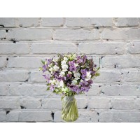 Bouquet of white and purple alstroemeria
