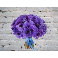 Bouquet Of Velvet Blue Anemones
