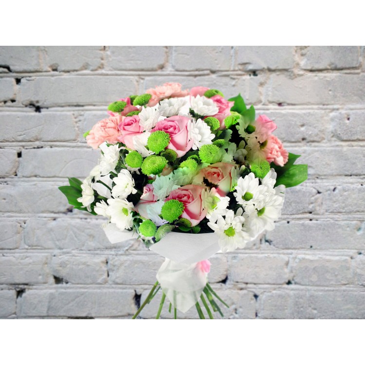 Букет с Розовыми Гвоздиками
