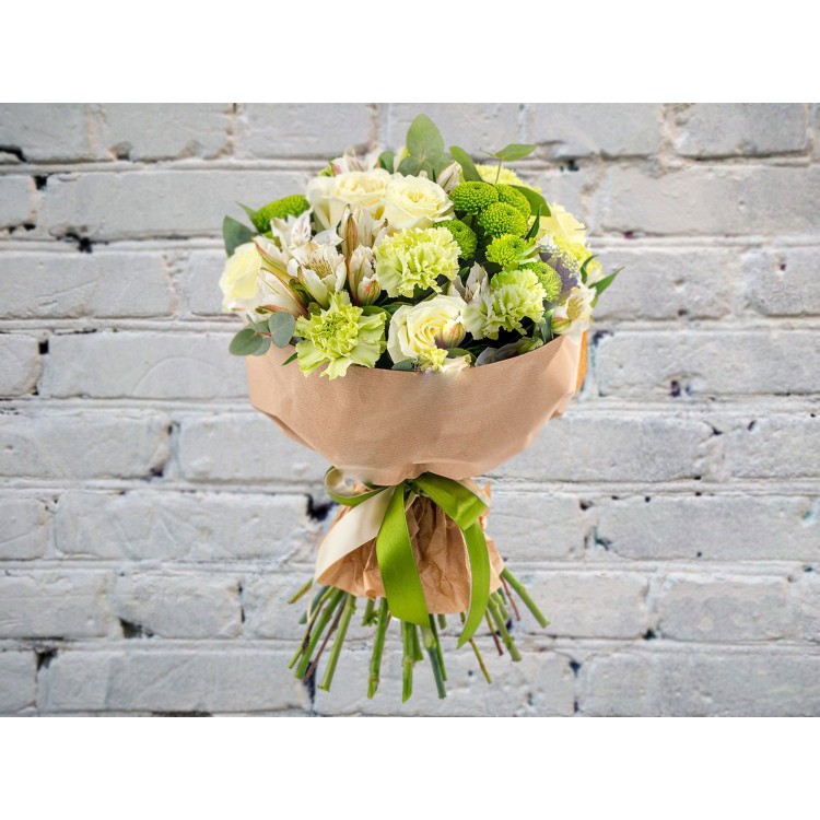 Sale Bouquet with White Rose, Alstroemeria and Carnation
