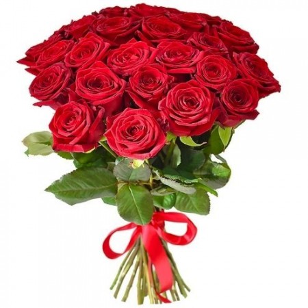25 красных роз (Россия) 50 см