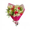 Bouquet of crimson roses with alstroemeria Bouquet of crimson roses with alstroemeria