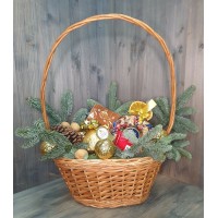 Корзина подарочная со сладостями и чаем
