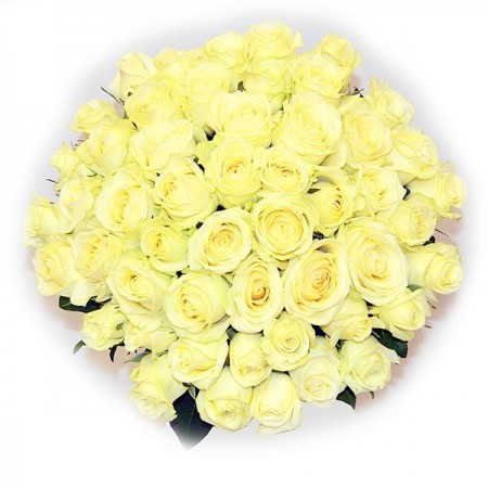 Букет 51 белая роза 50 см