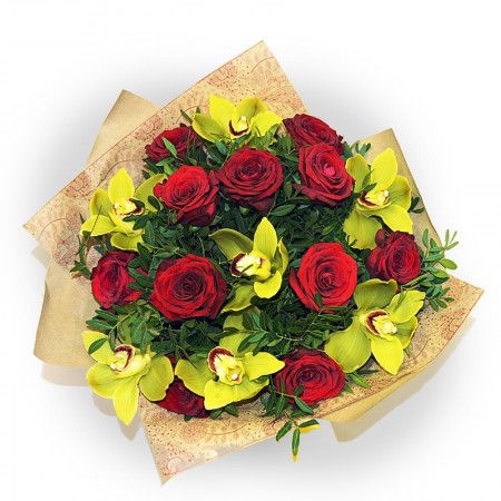 Купить букет орхидей и роз с доставкой в СПб