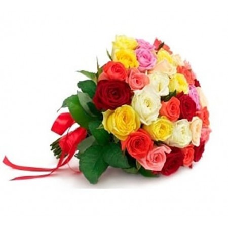 Купить разноцветный букет роз с доставкой по СПб