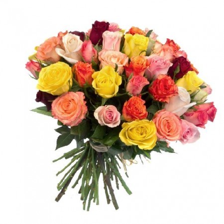 Купить разноцветный букет роз с доставкой по СПб