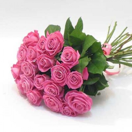 Букет 25 розовых роз 50 см