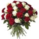 Букет белых и красных роз