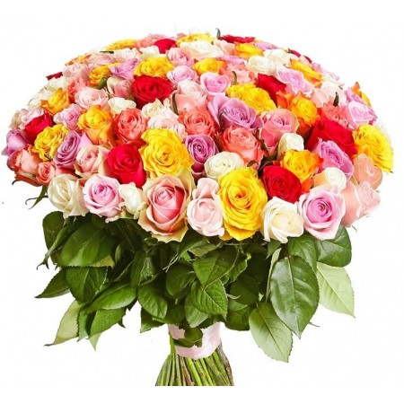 Купить букет разноцветных роз с доставкой в СПб