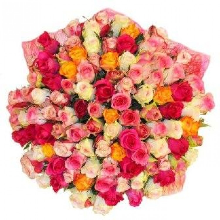 Букет 101 роза микс 40 см Кения
