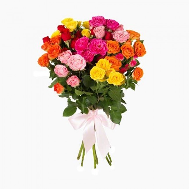 Букет 11 кустовых роз микс