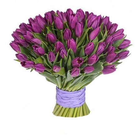 Купить букет фиолетовых тюльпанов в СПб